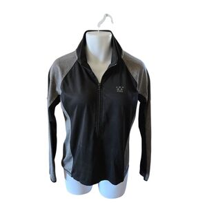 Pink Victoria's Secret Sport Quarter Zip Pullover Top Black Grey Athletic XS